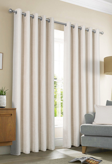 Amberley Eyelet, Natural - Ready Made Curtains